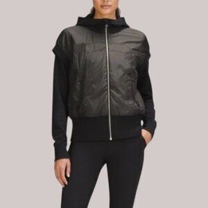 Lululemon full zip overlay vest hoodie jacket black women's size M-L